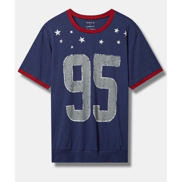 Torrid 95 Classic Cotton Crew Neck Varsity tee - Picture 1 of 6